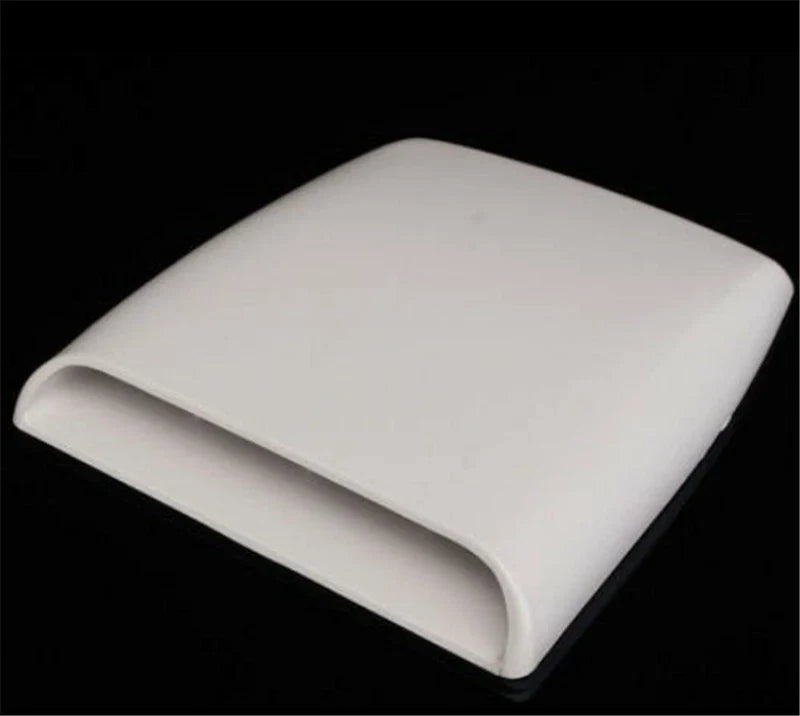 White Decorative Air Flow Intake Hood Scoop Vent Cover for Universal Cars