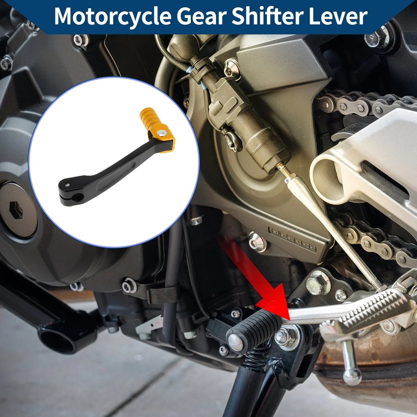 Motorcycle Gear Shifter Lever for Honda CRF150F (2003-2017) Black Gold Tone
