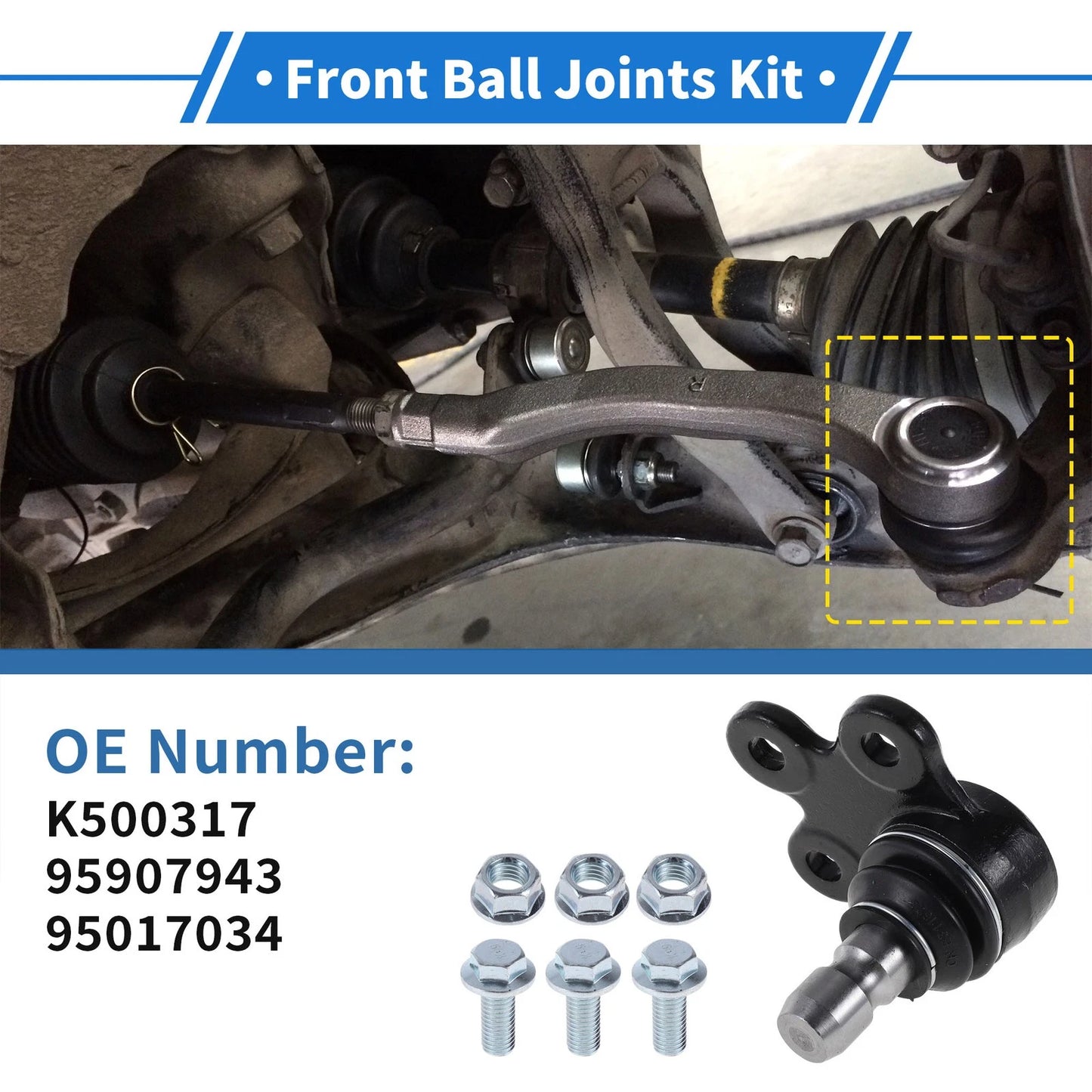 2X Front Lower Ball Joints for Buick Encore (2013–2022) No.K500317/95907943