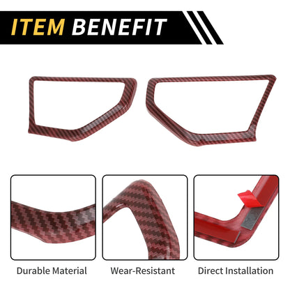 1 Pair A Pillar Speaker Cover Trim for Jeep Wrangler JL JLU (2018–2023) Carbon Fiber Red