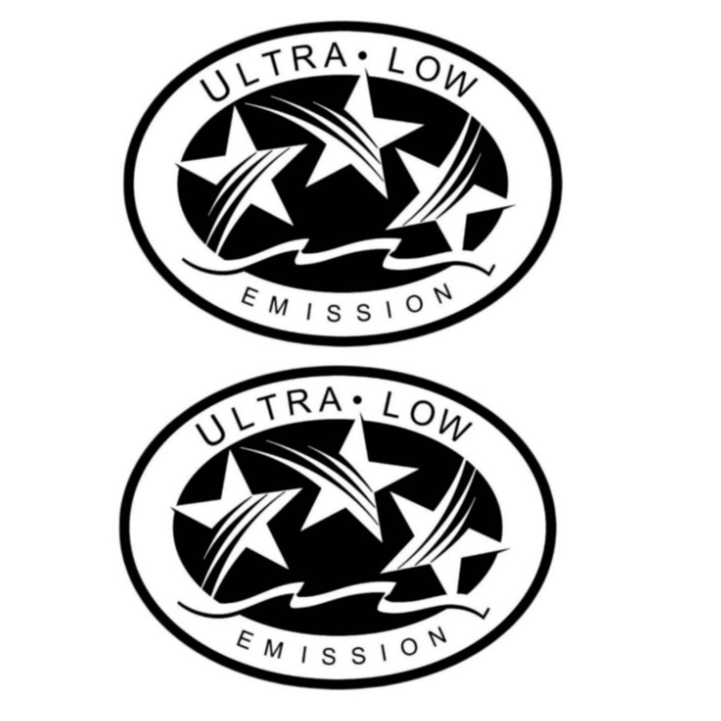 Set of 2 Ultra Low Emission Outboard Stickers for California DOT