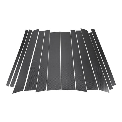12 Pcs Door Pillar Window Trim for Land Rover Range  Carbon Fiber