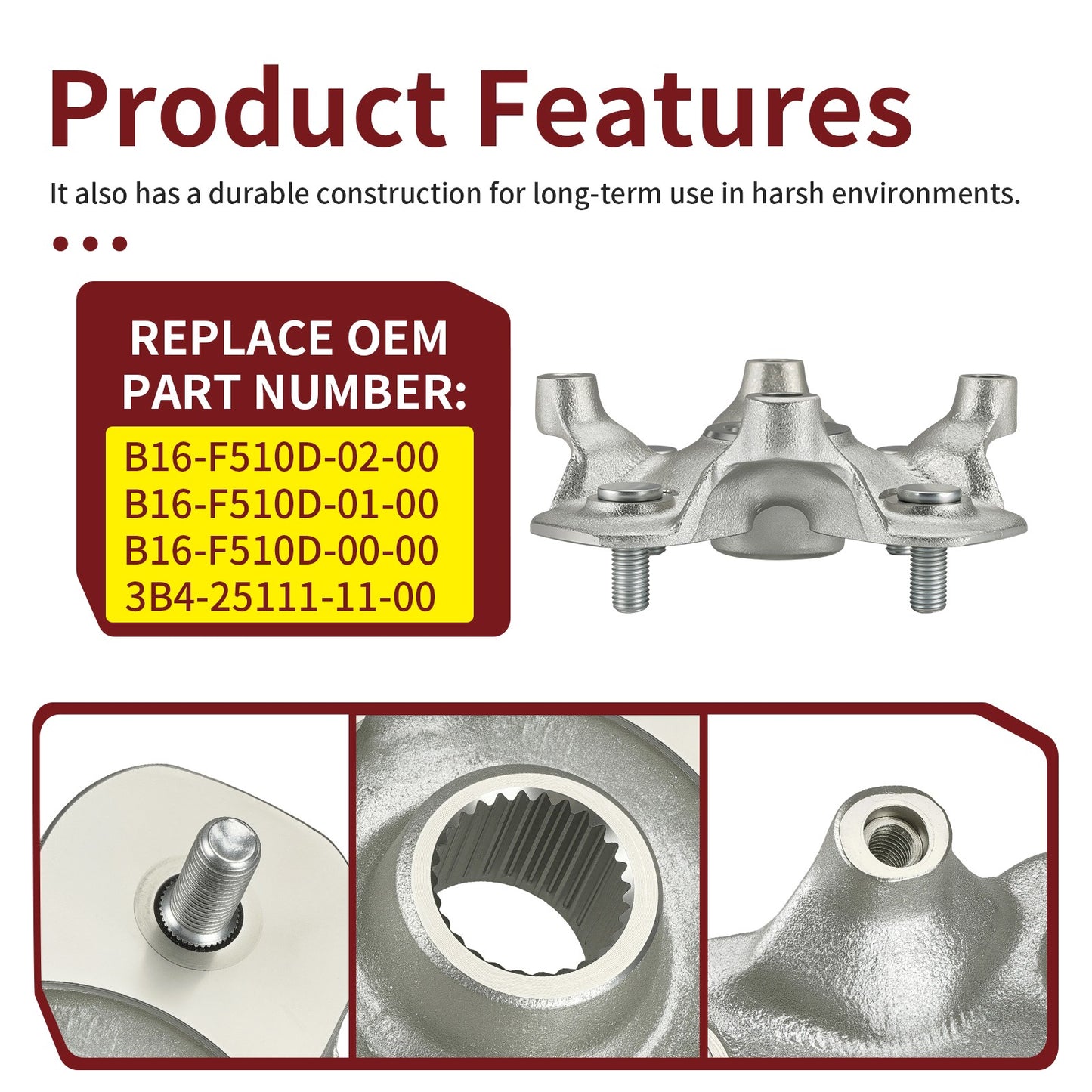 Front Rear Hub for Yamaha Grizzly 550 700 (2007–2014)