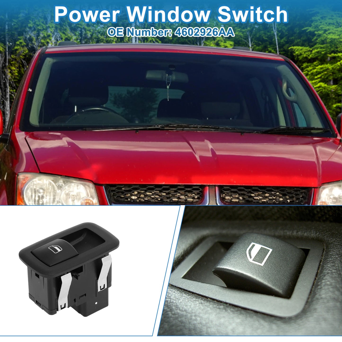 Rear Power Window Switch for Dodge Grand Caravan, Chrysler No. 4602926AA