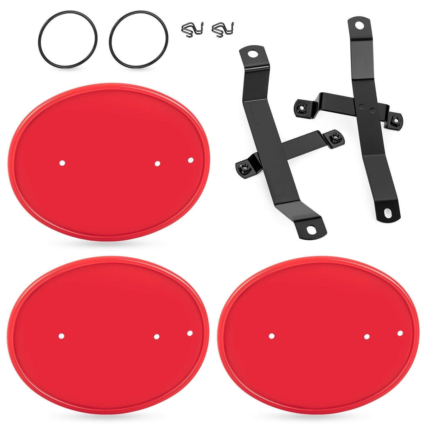3 Red Number Plate Kit for Honda Z50 Z50R (1979–1987) with Brackets