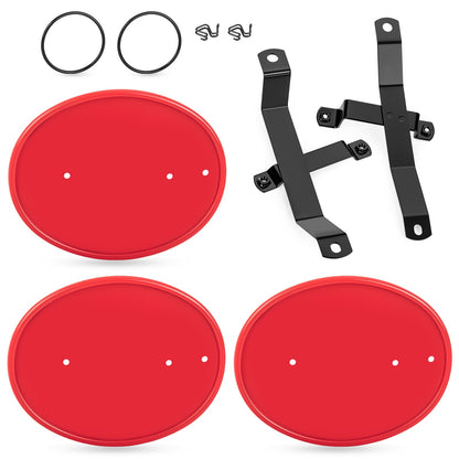 3 Red Number Plate Kit for Honda Z50 Z50R (1979–1987) with Brackets