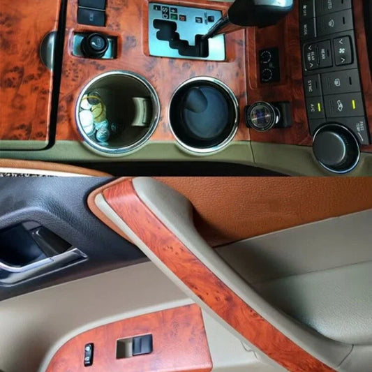 Peach Wood Grain Interior Vinyl Stickers Trim Decals for Toyota Highlander (2008–2013)