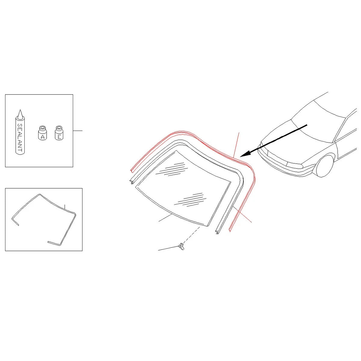 Windshield Upper Center Molding for Nissan AD Y10X Sunny N14 (1990–1995)
