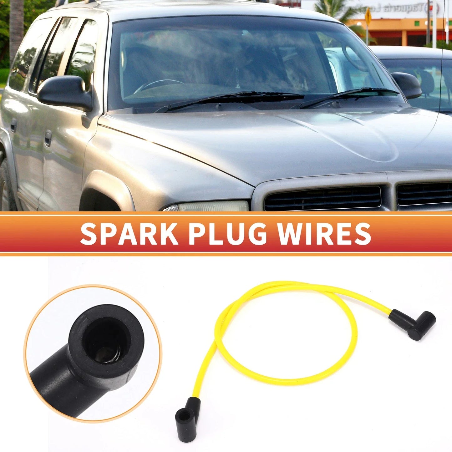 9 x Spark Plug Wire Ignition Coil Cables for Dodge B150 (1992-1994)