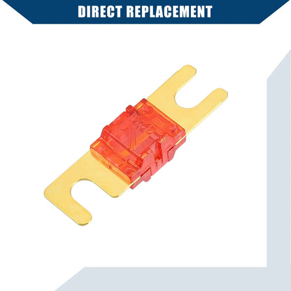 10 Pcs 50A Mini ANL Fuses for Car Motorcycle Boat (Gold Tone Red)
