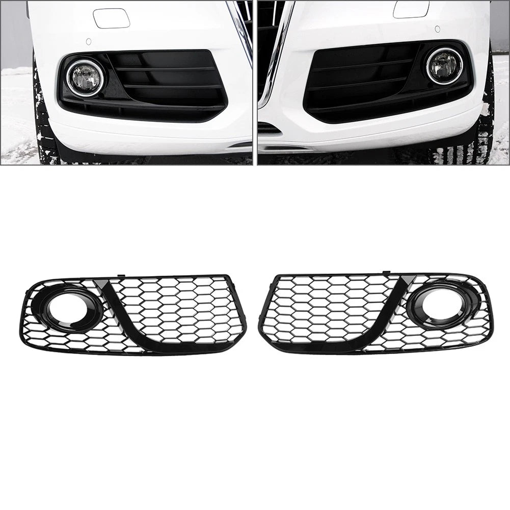 Front Bumper Honeycomb Fog Light Grille with ACC Caps for Audi A4 S4 (2019–2020)