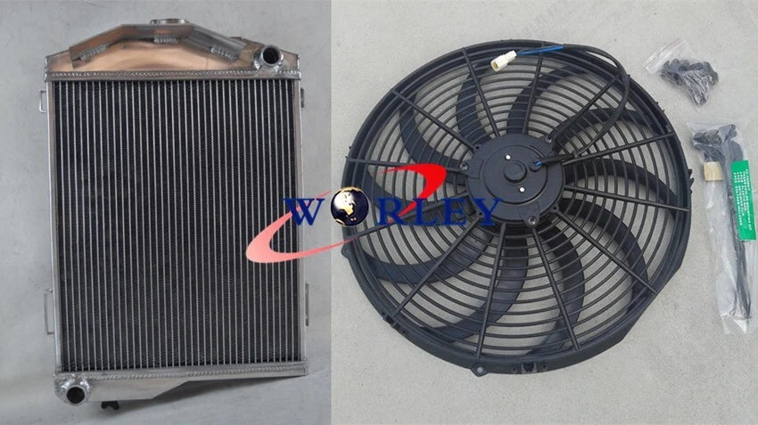 3 Row Aluminum Radiator with Fan for Austin Healey 3000 (1959–1967)