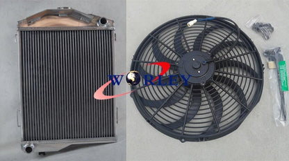 3 Row Aluminum Radiator with Fan for Austin Healey 3000 (1959–1967)
