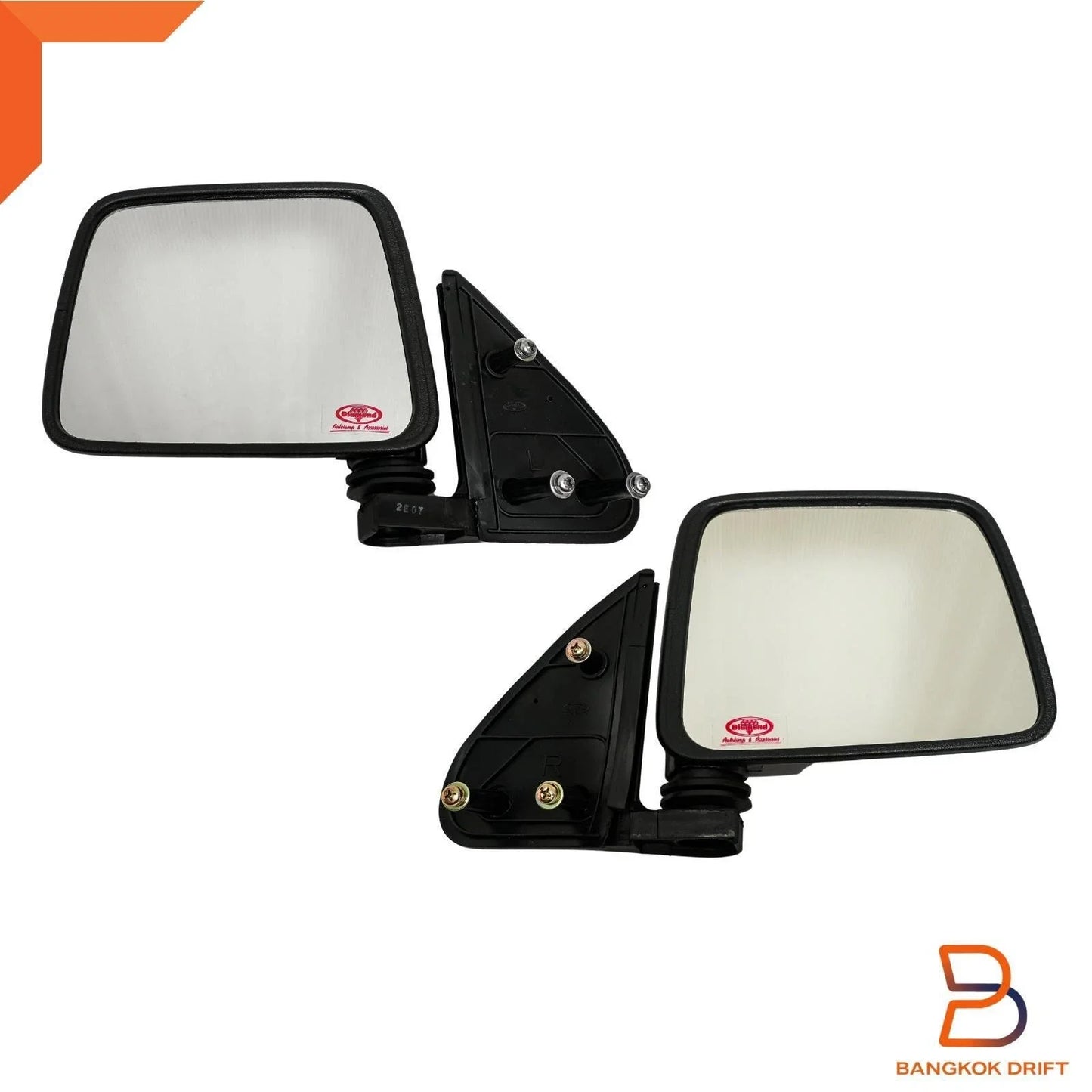 Black Side Door View Mirror Sail Mount for Nissan D21 Pickup, D22 Navara (86-97)