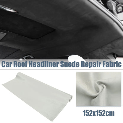 Suede Headliner Fabric 60" x 60" Foam Backed for Car RV (DIY Repair) Light Gray
