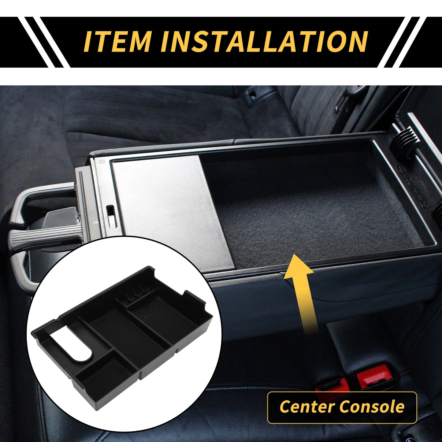 Center Console Organizer Insert Tray for Toyota Tundra (2007–2021) Black