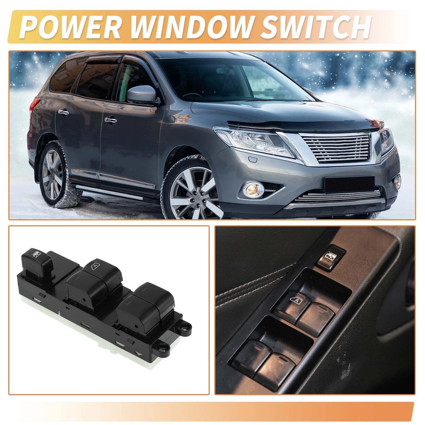 Front Right Power Window Switch for Nissan Pathfinder R51, Navara D40, Qashqai (2005–2019)