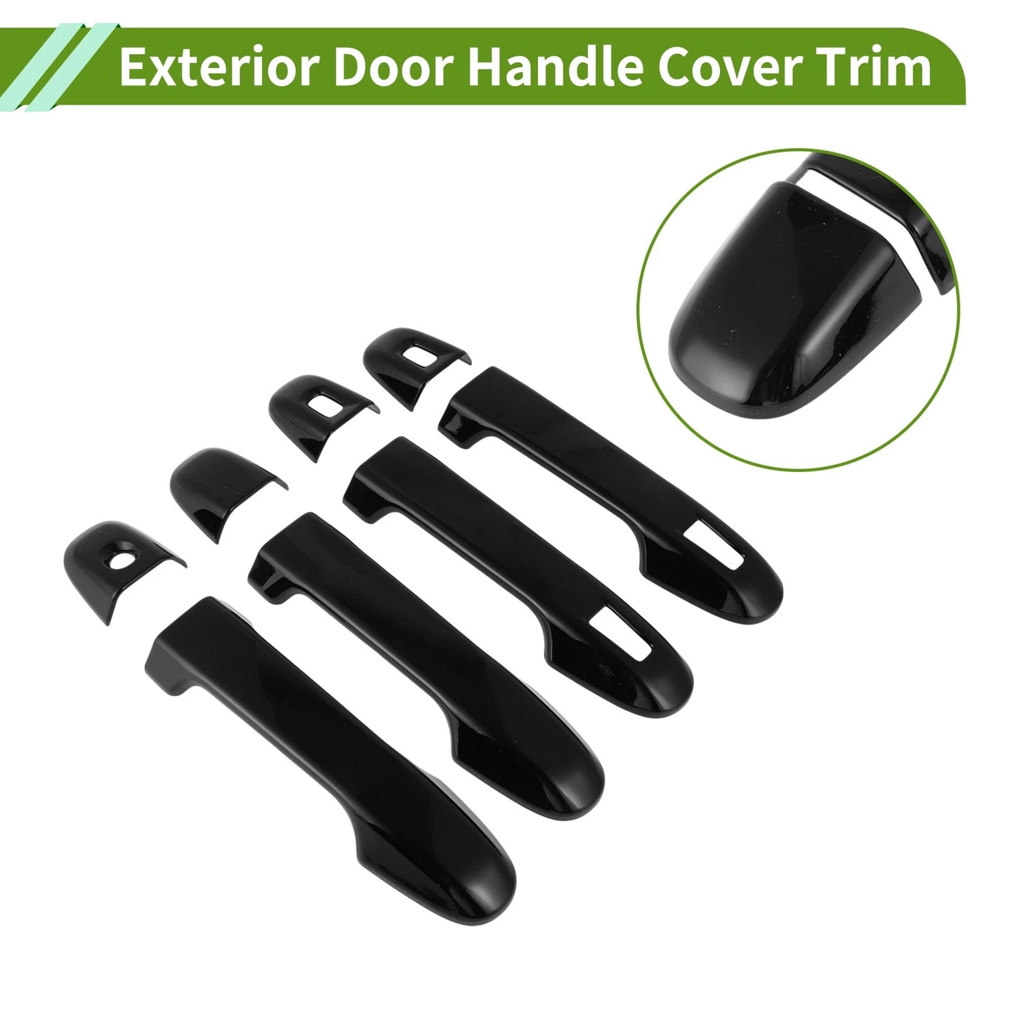 Exterior Door Handle Cover Trim for Toyota Alphard (2015–2021) Gloss Black