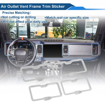 Set of 4 Air Condition Outlet Vent Trim Cover Frame for Ford Bronco (2021–2024)