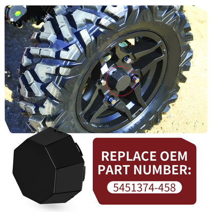 Pair Matte Black Hub Covers for Polaris Sportsman 570 (2015–2025)