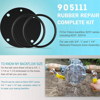 Rubber Repair Kit for Febco Backflow 825Y Series 3/4"-1-1/4"