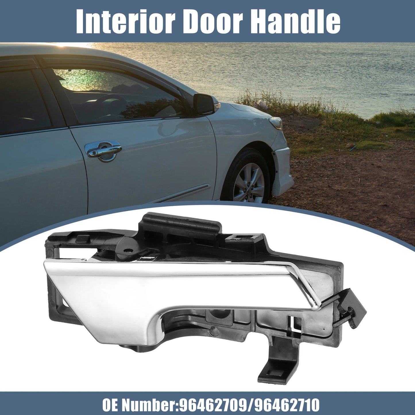 Interior Door Handle Set of 2 for Chevrolet Aveo (2004–2011) Black