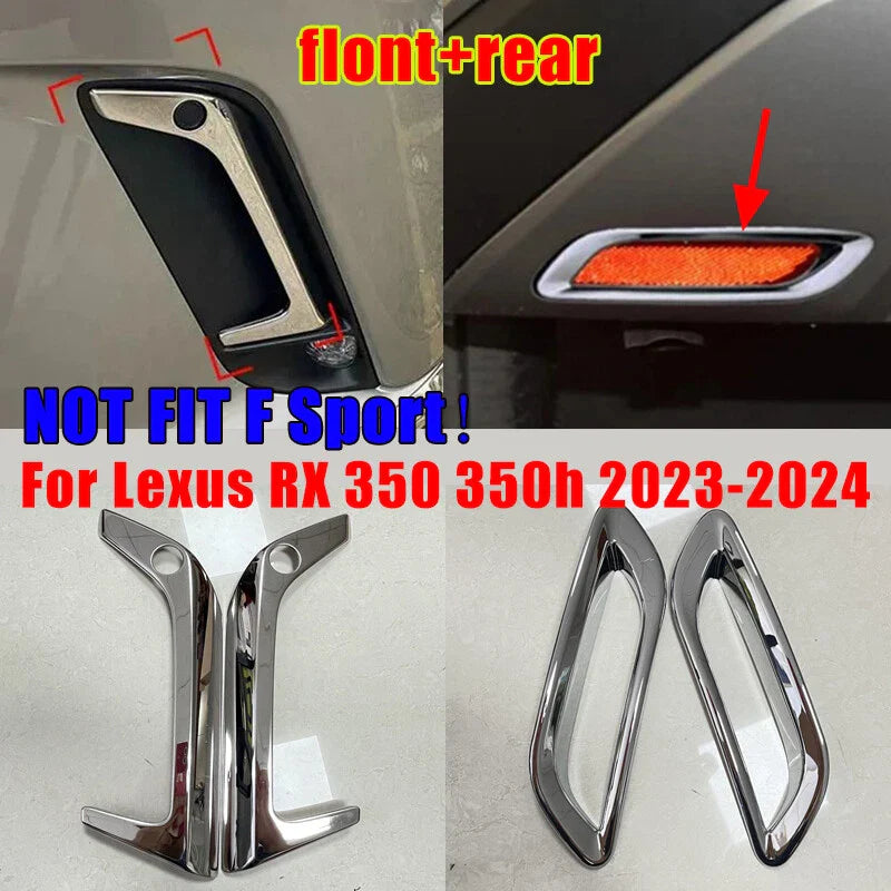 4Pcs Chrome Front Rear Bumper Fog Light Cover Trim for Lexus RX 350 350h