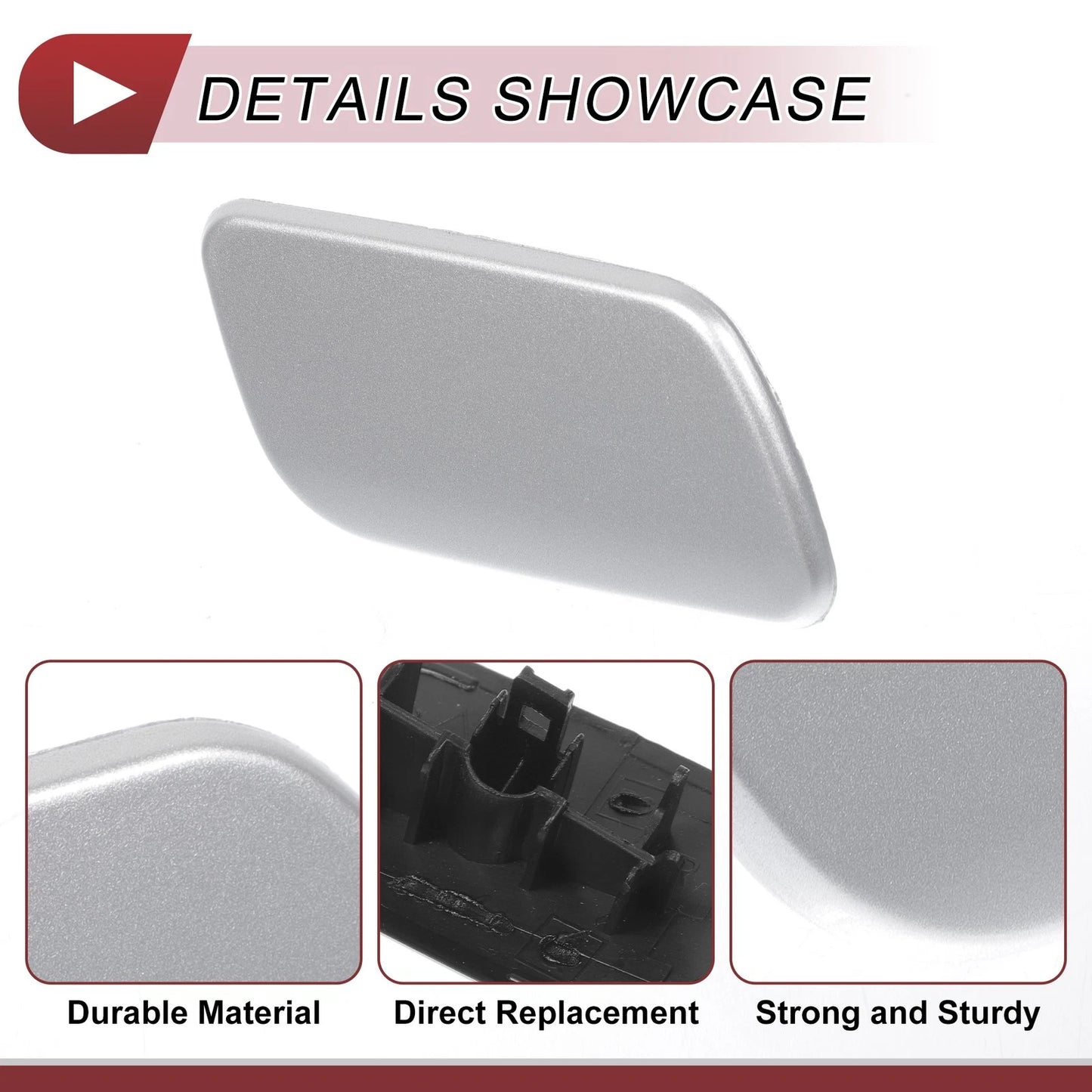 Front Right Washer Nozzle Cover Cap for Subaru Forester (2016–2018) Silver Tone