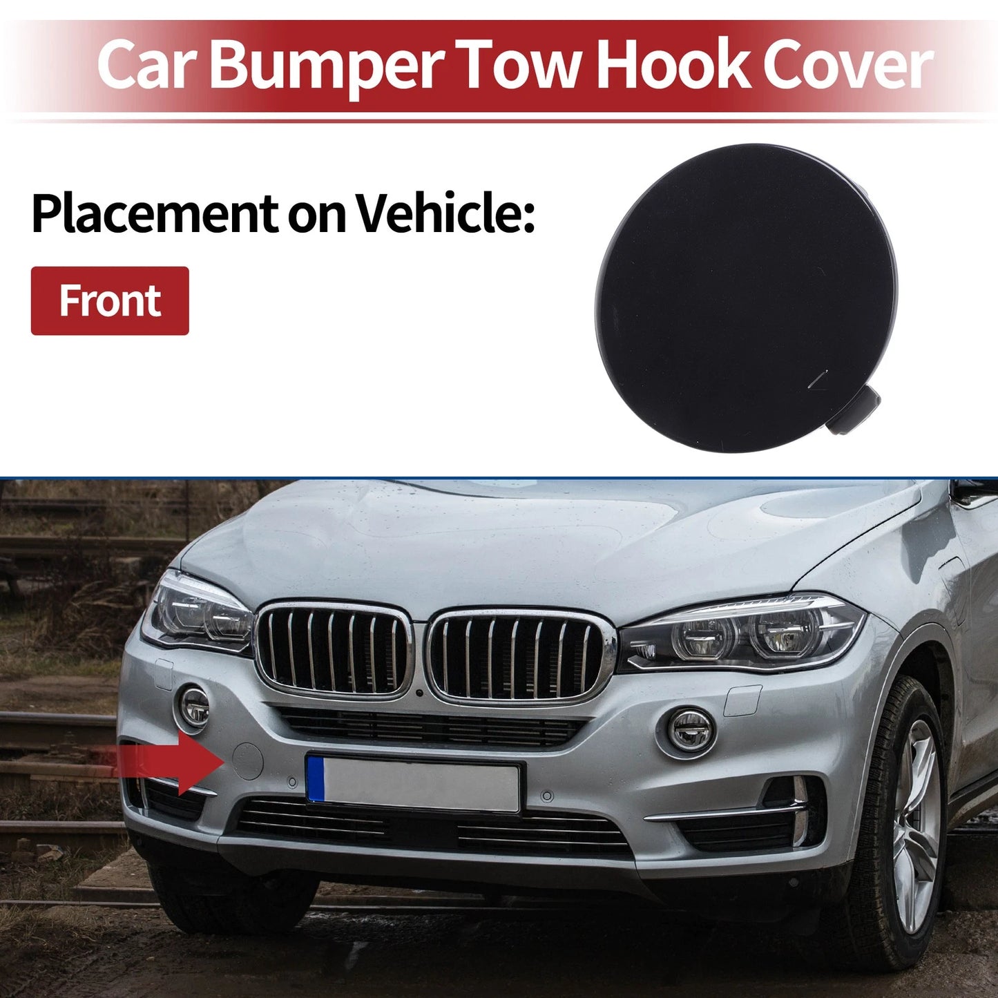 Tow Hook Cover for BMW X5 F15 (2014–2018) No. 51118060131 Black