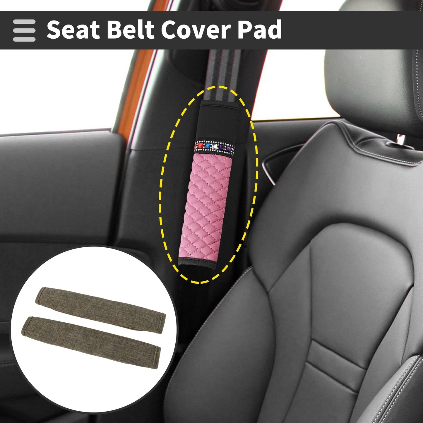 2X Brown Seat Belt Cover Pad Cat Paw Fleece for Universal Vehicles (11.81")