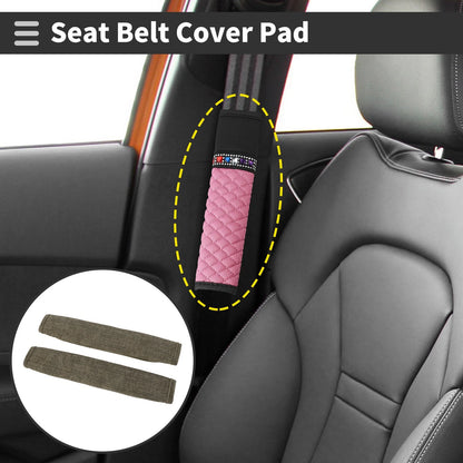 2X Brown Seat Belt Cover Pad Cat Paw Fleece for Universal Vehicles (11.81")