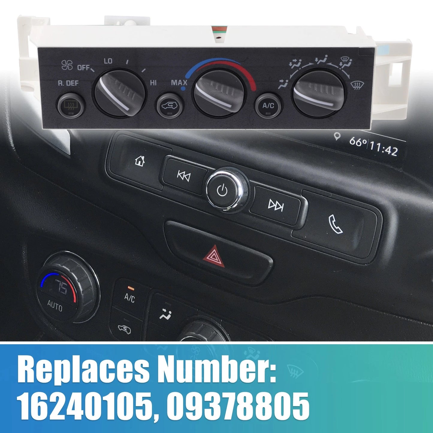 A/C Heater Climate Control Panel Switch for Chevy C1500, Tahoe, GMC K1500 (1995–2000)