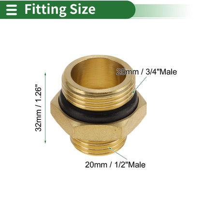 1/2" Male to 3/4" Male Double External Thread Connector with Gasket