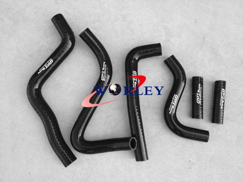 Silicone Radiator Hose for Kawasaki KX250 (1999–2002) Black