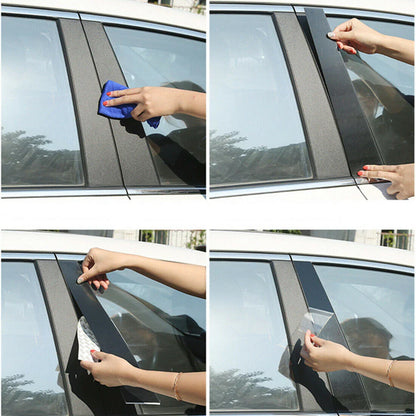 6 x Black Door Pillar Posts Cover Trim for Hyundai Encino Kona (2018–2021)