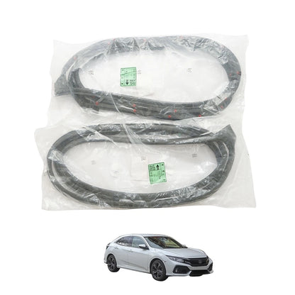 Set of 4 Front Door Weatherstrip Rubber for Honda Civic 4DR (2017–2021)