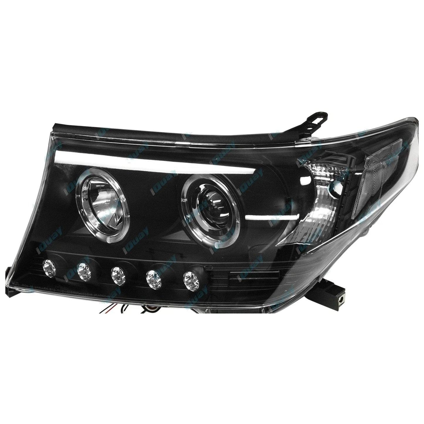 Angel-eye Projector LED BLACK Headlights for Toyota Landcruiser 200 07-15