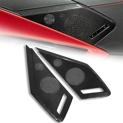 Real Carbon Side Door Speaker Covers for C8 Corvette Convertible Coupe (20-23)