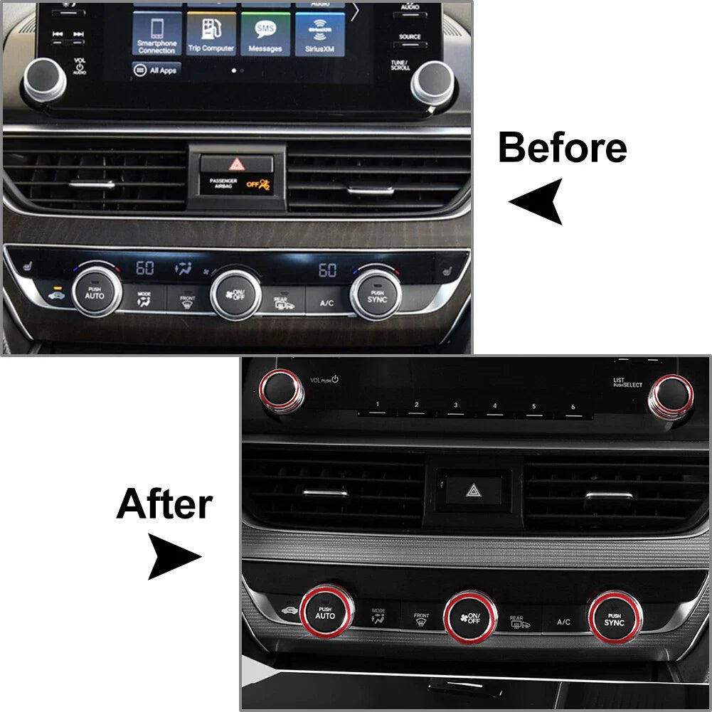 Control Switch Knob Cover Trim for Honda Accord 10th Gen (2018-2022) Black