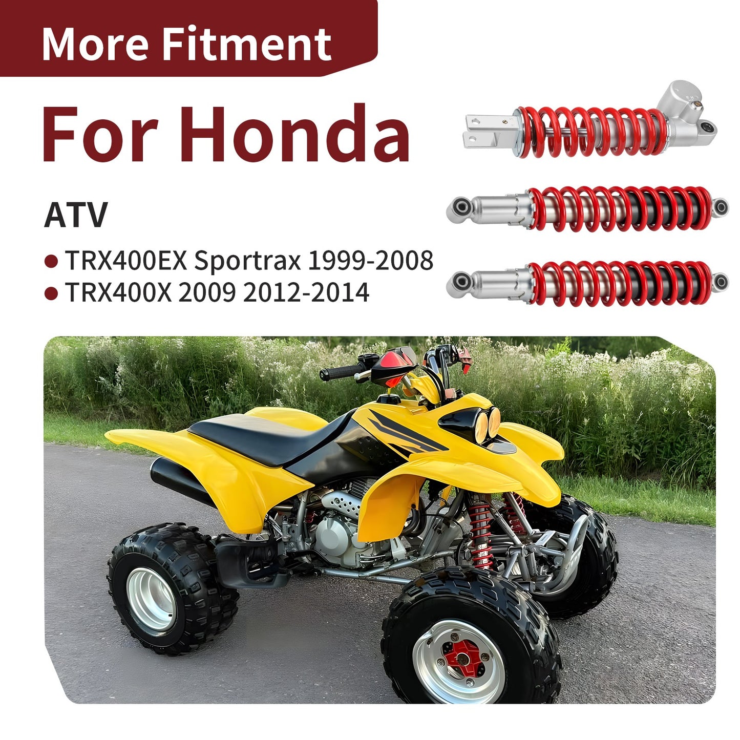 Set of 2 Front Rear Shock Absorbers for Honda Sportrax 400 (1999–2014)