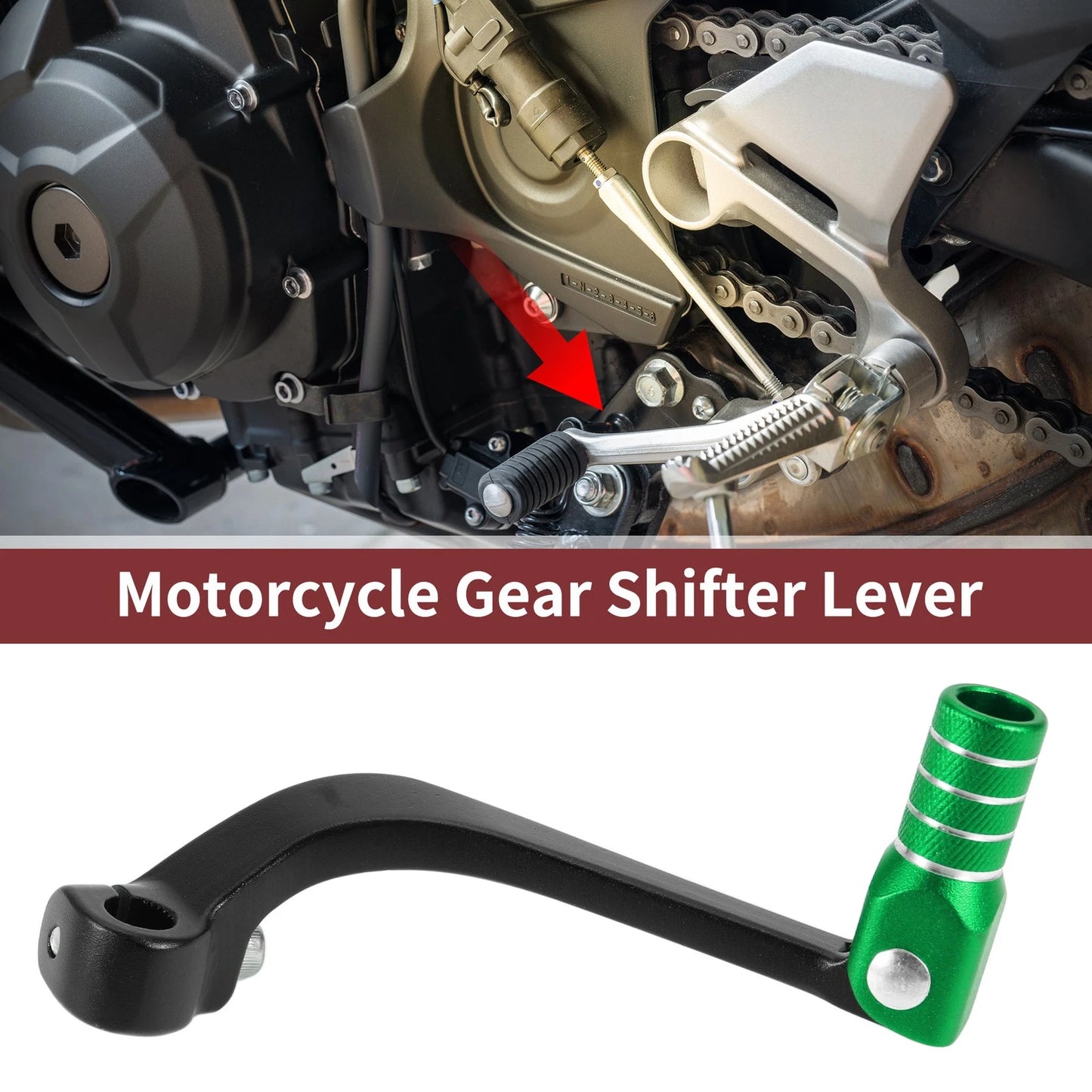 Folding Gear Shifter Lever for Honda CRF110F (2013–2018) Black Green