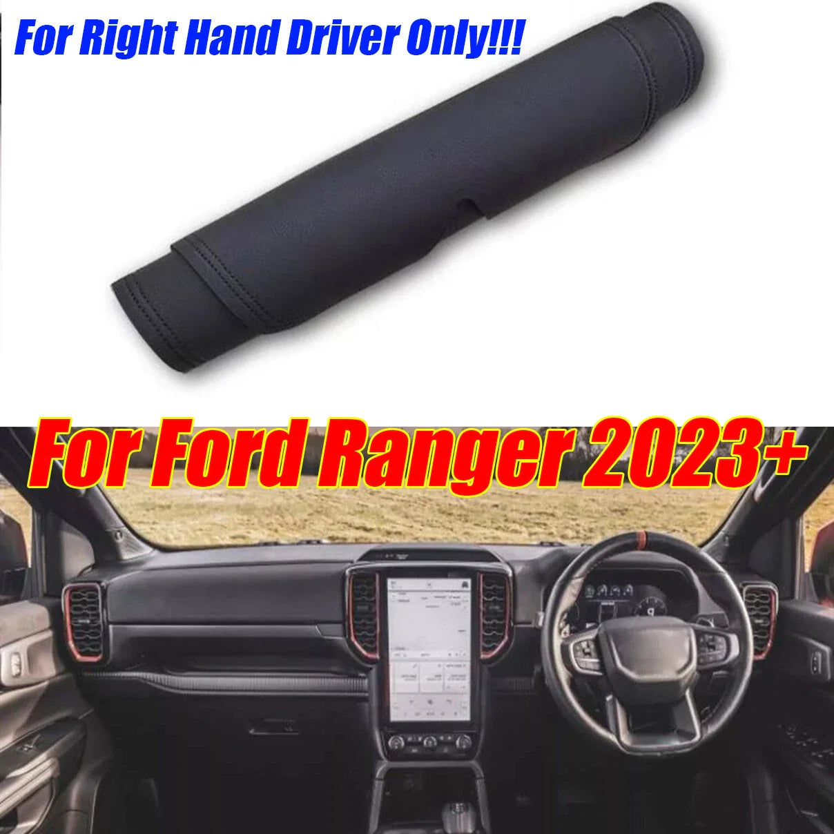RHD Leather Dashboard Cover Dash Protector Pad Mat for Ford Ranger