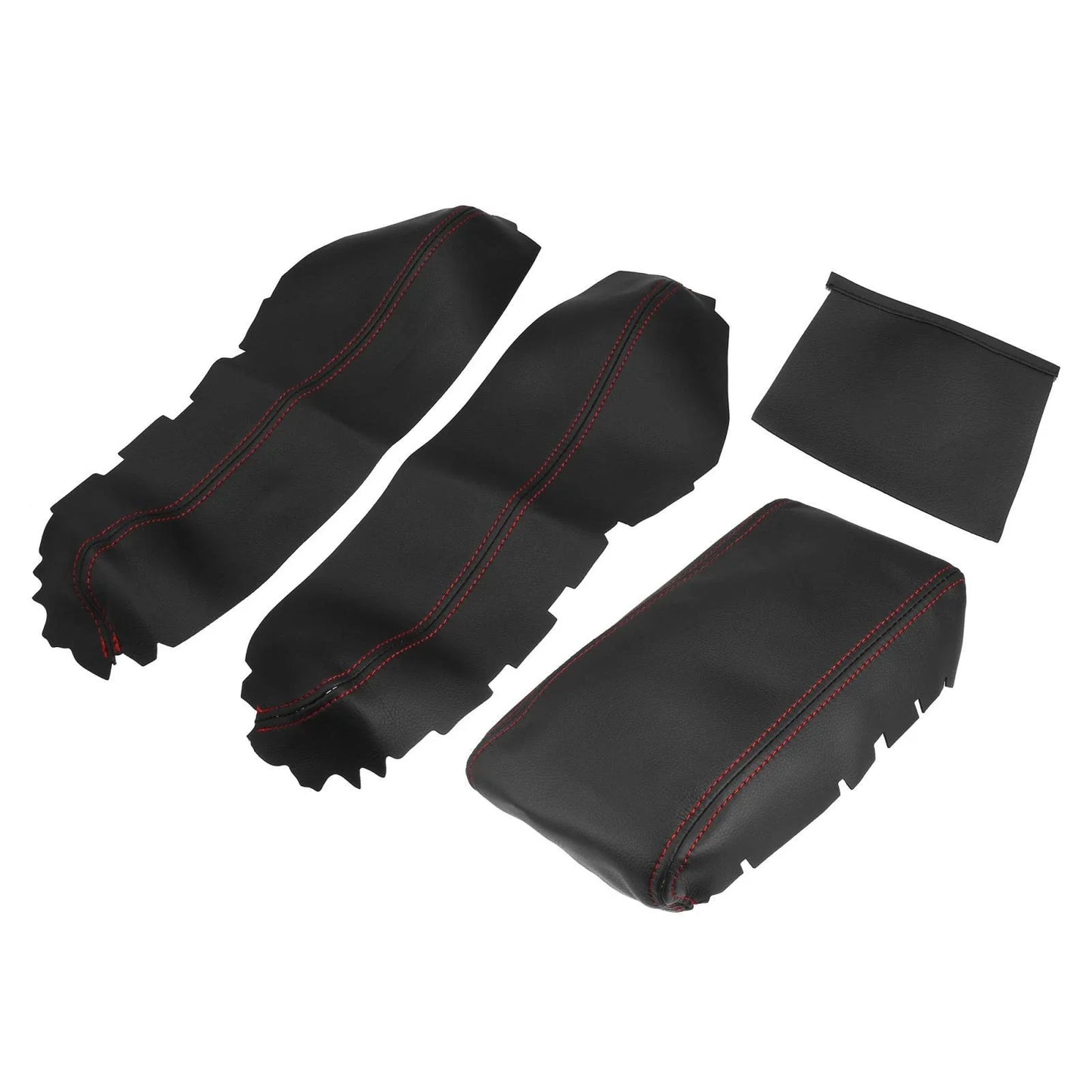 3 Pcs Armrest Covers for Honda Civic 10th Gen (2016-2020) Black Red Line
