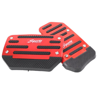 Aluminum Anti-Slip Manual Brake Footrests for Auto Sport Pedals - Red