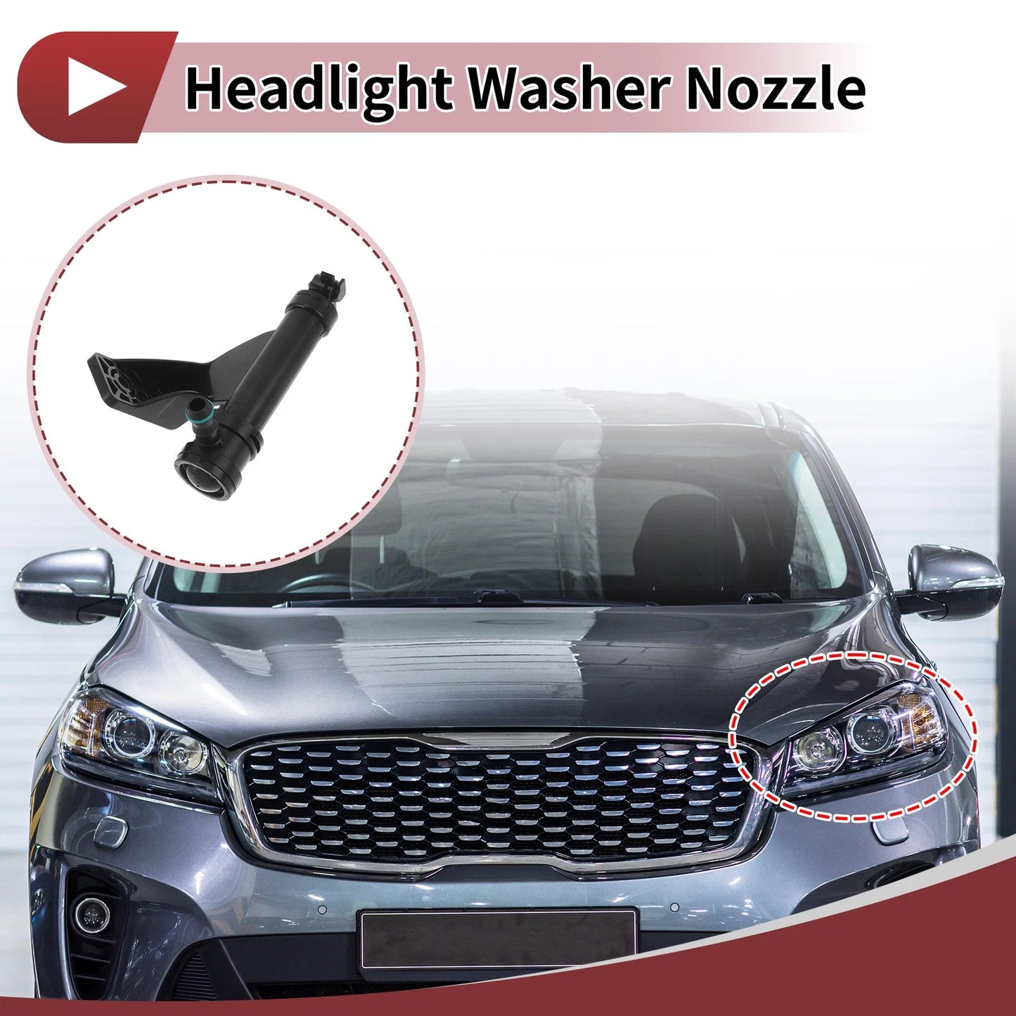 Front Driver Side Headlight Washer Nozzle for Hyundai Santa Fe (No. 98669A1000)