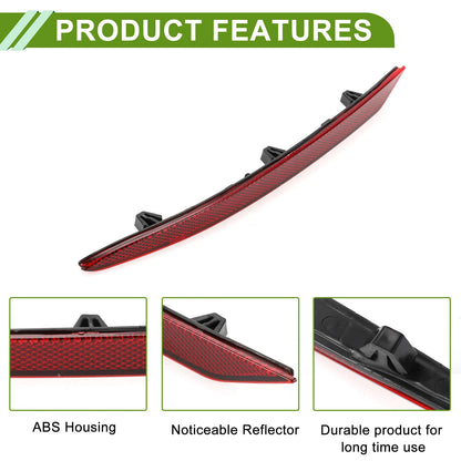 Bumper Reflector No.KS7Z13A565B for Ford Fusion (2019–2020) Red 1pc Rear Left