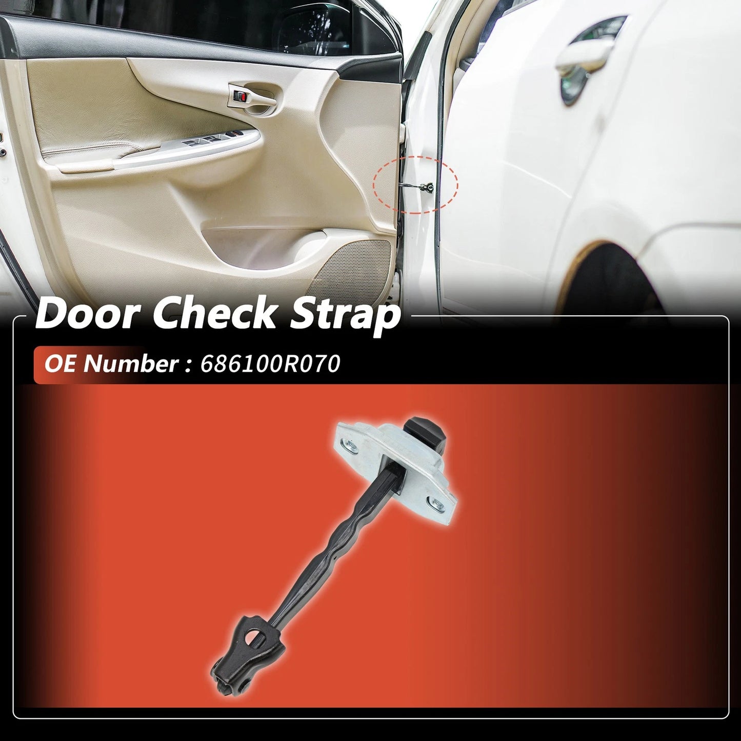 Front Left/Right Door Check Strap for Toyota RAV4 (2020–2022) No.686100R070