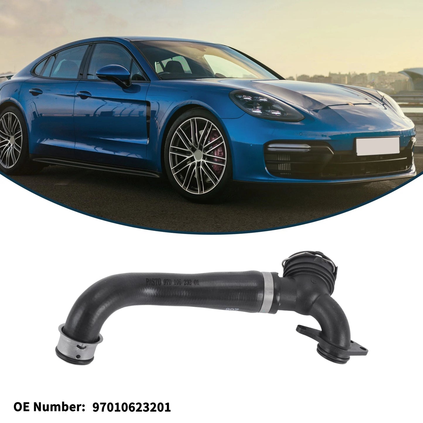 Radiator Hose No.97010623201 for Porsche Panamera (2010–2016) Upper
