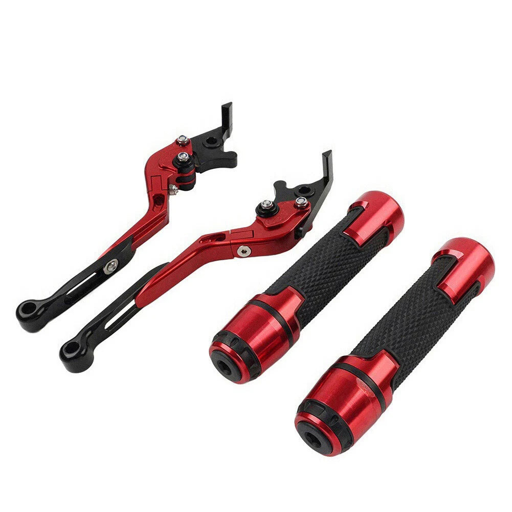Red Brake Clutch Lever Handlebar Grip Set for Yamaha FJR XJR 1300 (2001-2023)