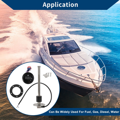 Fuel Sending Unit and Gauge Kit 0-190 Ohm 225mm for Boat Car